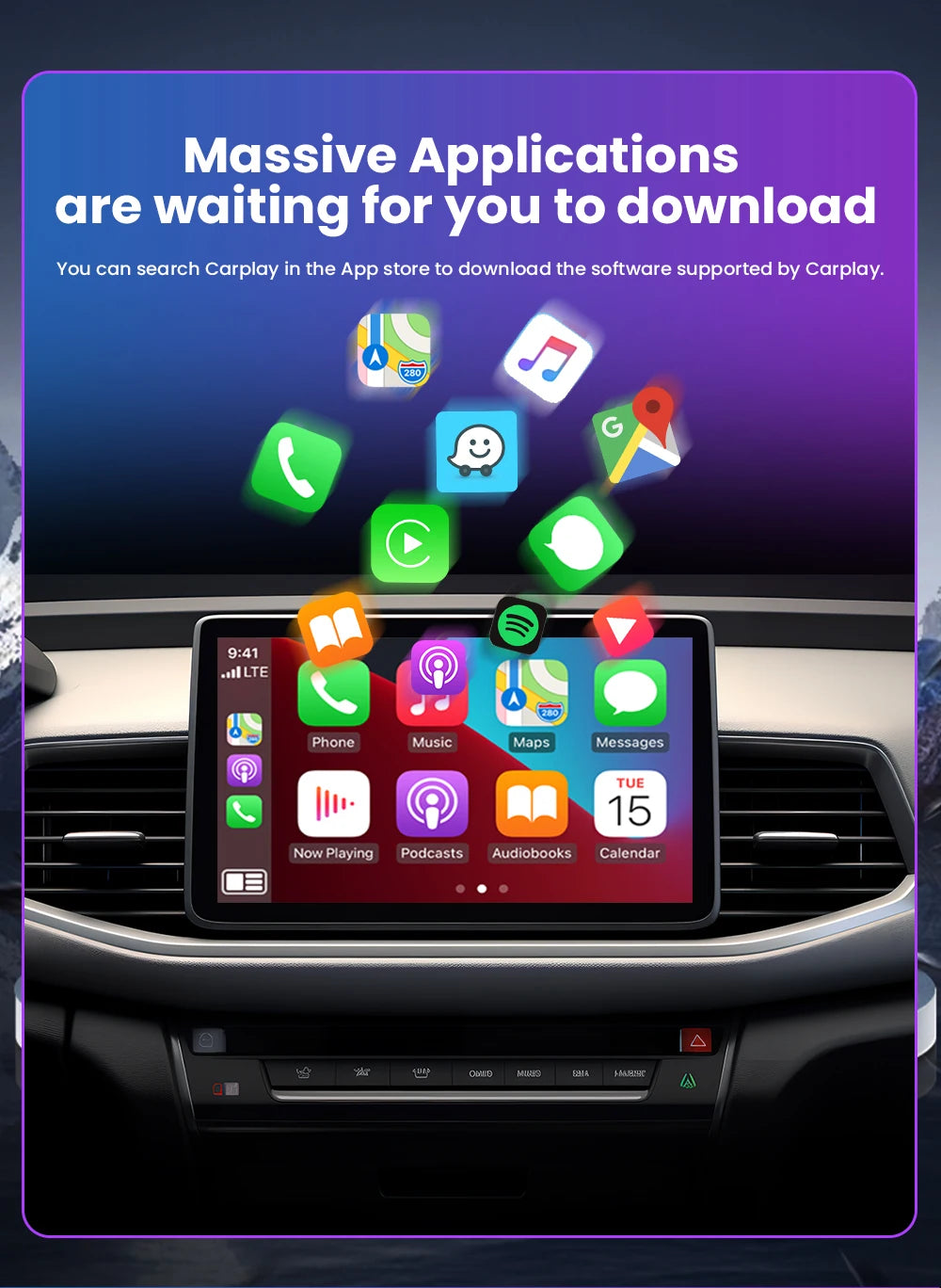 2in1 Wireless CarPlay Adapter Android Auto AI Smart Box Car Intelligent System Suitable For VW Toyota Nissan Honda Kia Opel MG