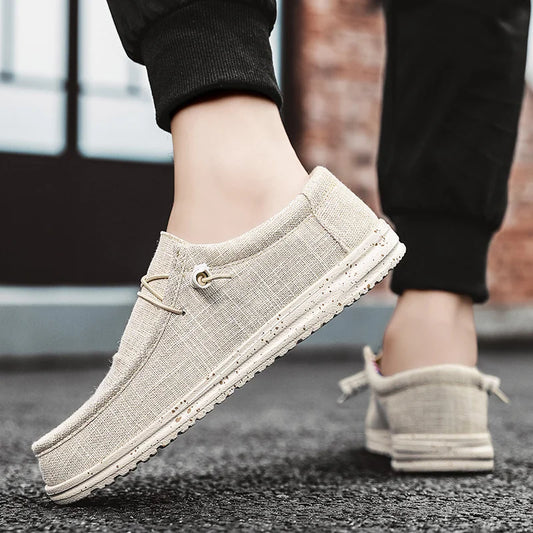Men's Loafers Shoes Slip-on Easy To Put on Take Off Comfortable Breathable Casual Lightweight Low-Top Men's Canvas Shoes