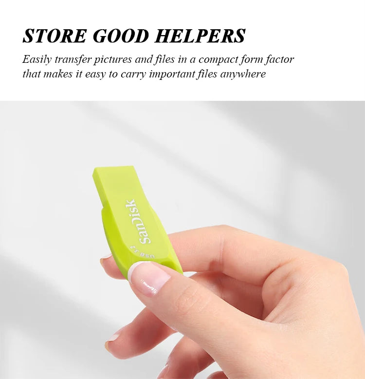 USB 3.2 Sandisk CZ410 USB Flash Drive 32GB 64GB 128GB High Speed Pen Drive Yellow Memory Stick Original pendrive Mini U Disk