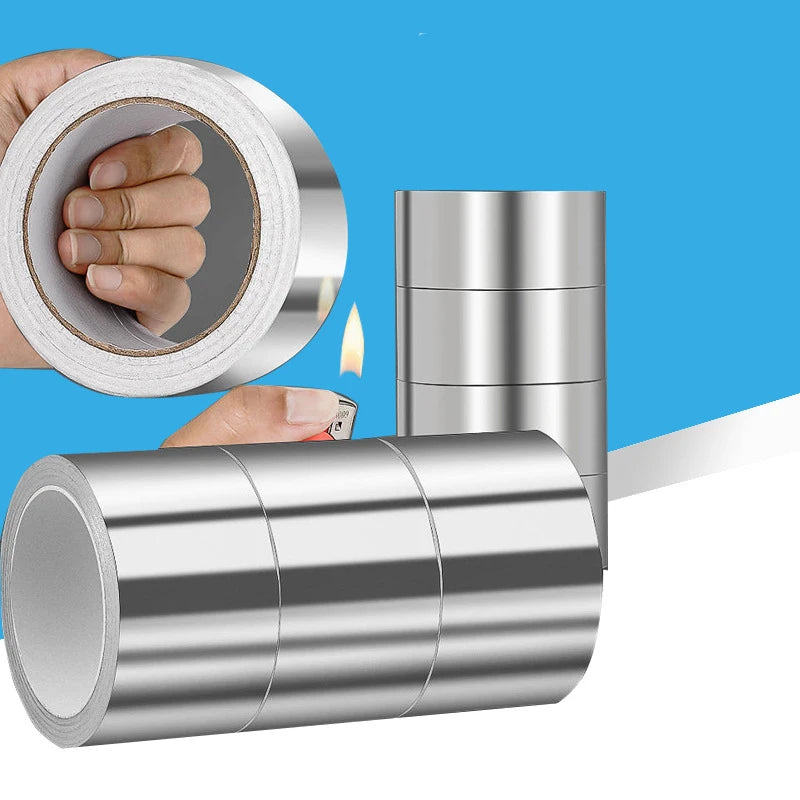 Kitchen Aluminum Foil High-Temperature Tape Cooktop Self-Adhesive Greaseproof Stickers Moisture-Proof Mildew Waterproof Seam Sea