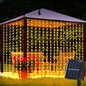 Outdoor String Lights Solar Curtain String Lights LED Lights LED 8 Modes  Wedding Garden Bedroom Outdoor Indoor Wall Decoration
