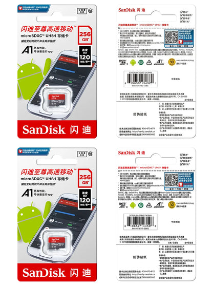 SanDisk 100% Original Memory Card 128GB 64GB 32GB A1 Micro SD Card Class 10 UHS-1 TF Flash Card for Samrtphone/PC