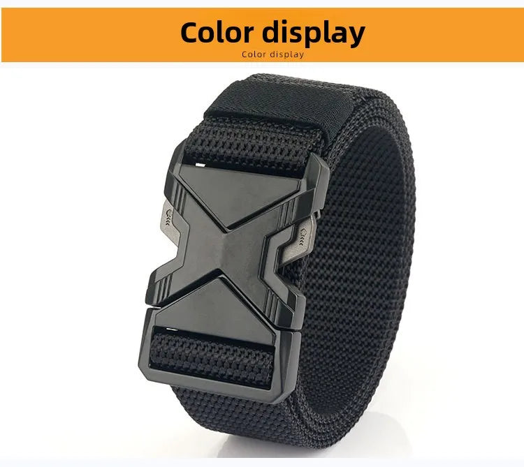 Men's Tactical Belt Nylon Braided Outdoor Training Military Belt Canva Casual Mountainee Trouser Pants Jeans Buckle Waist Belt