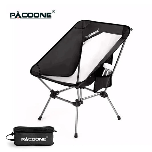 PACOONE Travel Ultralight Folding Chair Detachable Portable Moon Chair Outdoor Camping Fishing Chair Beach Hiking Picnic Seat