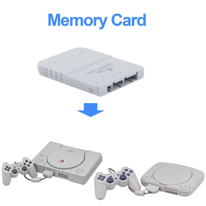 4MB Memory Card for PS1 Game Console Fast Read Write, ABS Material Game Saving Card Compatible with PS1 Classic Game Systems