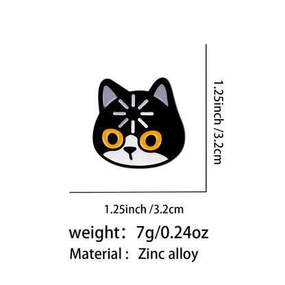 "Loading" Black Cat Enamel Pin Cute Brooch Pines Lapel Pins Badge on Backpack Clothing Accessories Animal Jewelry Friends Gifts