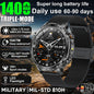 2026 Nowy Wojskowy CZOŁG Smartwatch Połączenia Bluetooth Wodoodporność 10ATM Bateria 1400mAh Monitorowanie Tętna Zegarek Sportowy Outdoor Męski