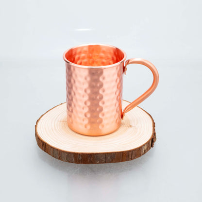 400ml Vintage Pure Copper Cup, Thickened Hammer Texture 100% Copper Breakfast Milk Coffee Mug, Handcrafted Tea Tumbler Drinkware