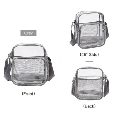 TINYAT Women Lightweight Mesh Strap Waterproof Transparent pvc Bags Put Lost Headphone Jack Umbrella Cell Phone 9.7 inch iPad