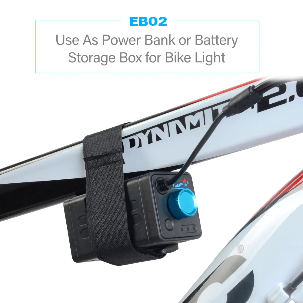 TrustFire EB02 18650 Battery Packs DC 8.4V Power Banks Case USB Charging Mobile Phone Waterproof Battery Box for Led Bike Lights