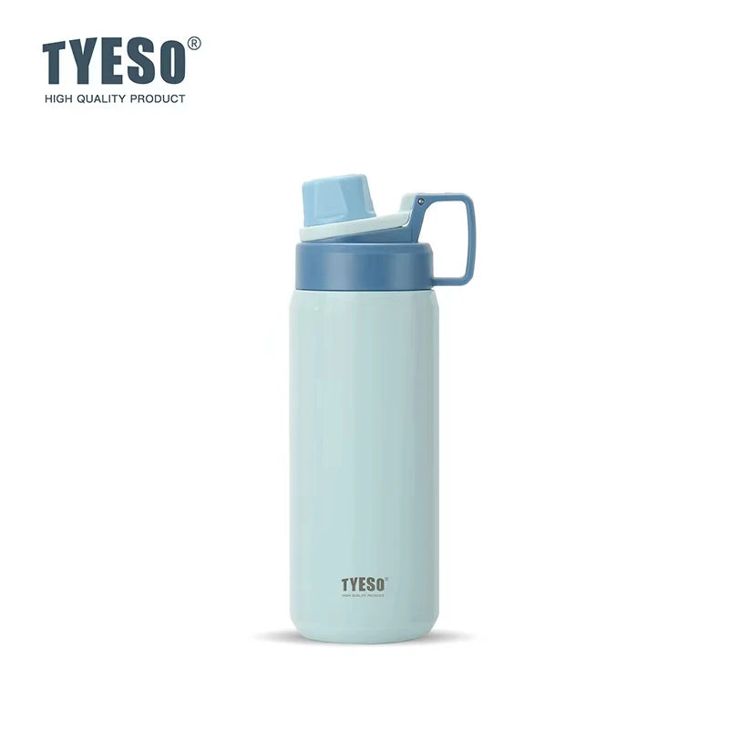 Tyeso 600ML Leakproof Insulated Water Bottle Portable Vacuum Thermal Flask Drink Cup for Outdoor Sports Travel Daily Fitness