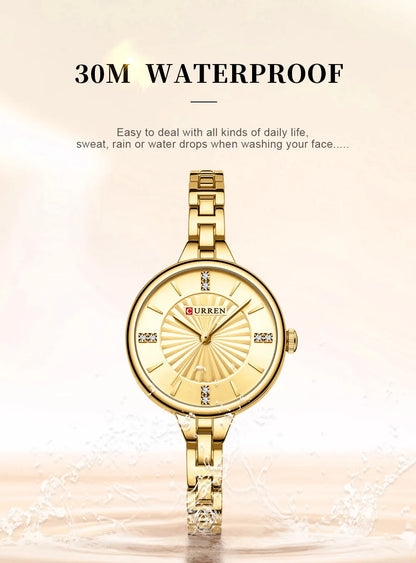 CURREN 9097 Elegant Women's Quartz Watch Luxury Stainless Steel Strap Women's Watch часы женские наручные