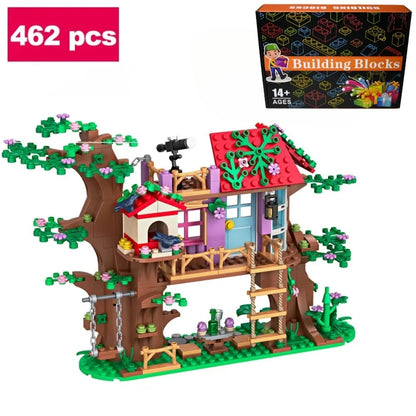 Friends City Tree House Summer Holiday Villa Castle Building Blocks Garden Swimming Pool Model Figures Toy For Kid Birthday Gift