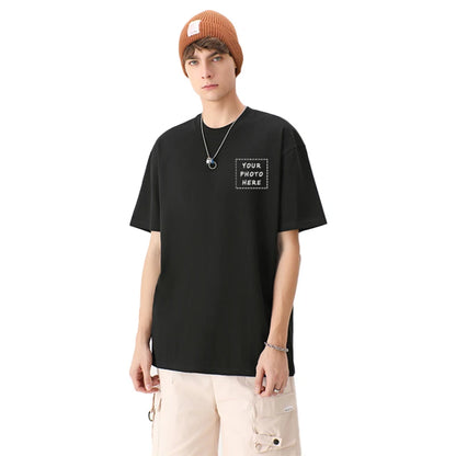 Custom-made men's T-shirts are suitable for team gatherings, gyms, and sports cotton round-neck short-sleeved shirts
