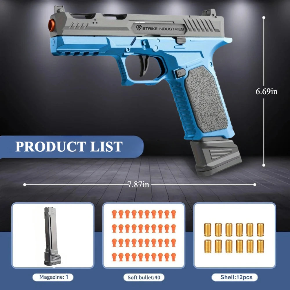 2011/SIG17 Shell Ejceting Toy Gun Model Automatic Continuous Firing Soft Bullet Empty Hanging Airsoft Birthday Gifts for Boys