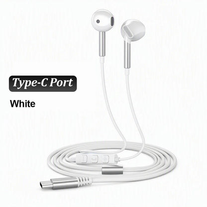 USB Type C Wired Headphones 9D HiFi Stereo Headset 3.5mm Music Earphones With Mic Volume Control For Samsung iPhone 17 16 Xiaomi