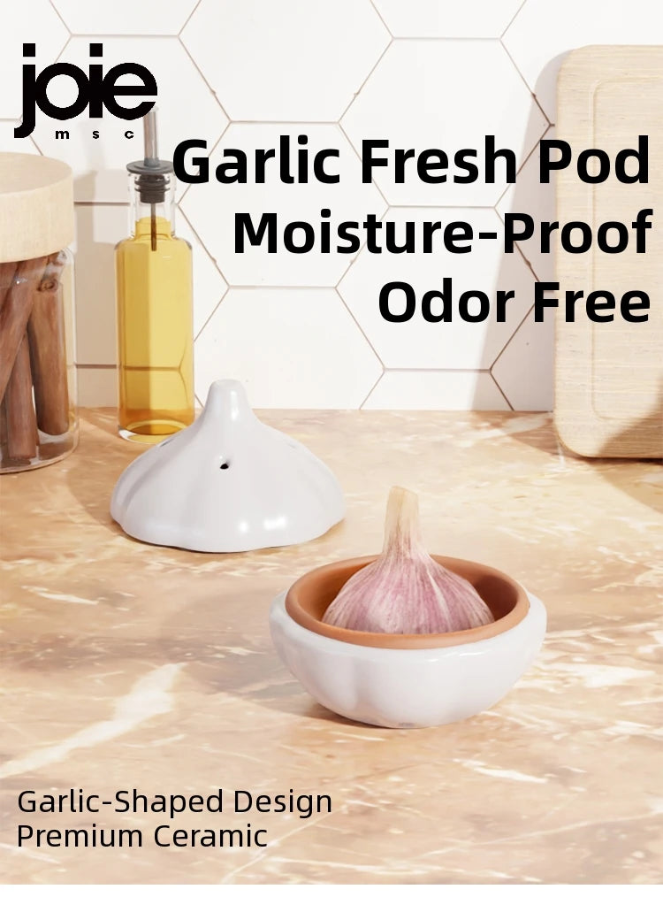 Joie Garlic Storage Box Moisture Proof Anti-mold Ventilation Ceramic Storage Jar Chili Ginger Storage Box Organizer