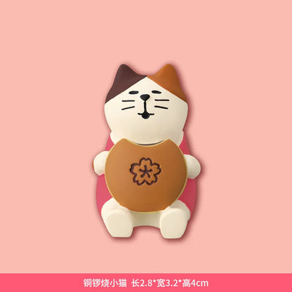 Sakura Series Miniature Zakka Japanese Style Cute Handmade Cat Rabbit Bird Figurines Resin Ornament Desktop Car Home Decor Gifts