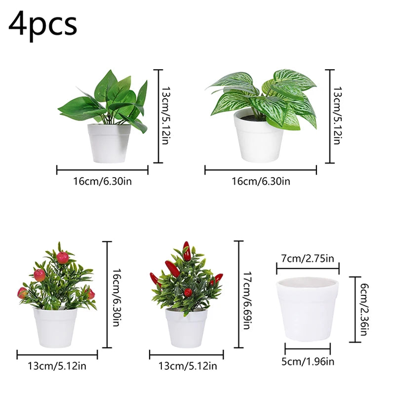 1SET Simulation Plant Potted Plant, Suitable For Commercial Office Counter, Living Room, Study, Courtyard, Home Decoration
