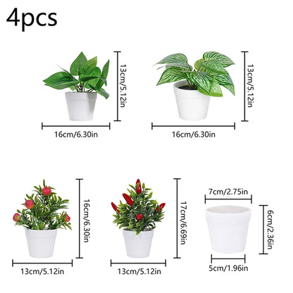1SET Simulation Plant Potted Plant, Suitable For Commercial Office Counter, Living Room, Study, Courtyard, Home Decoration