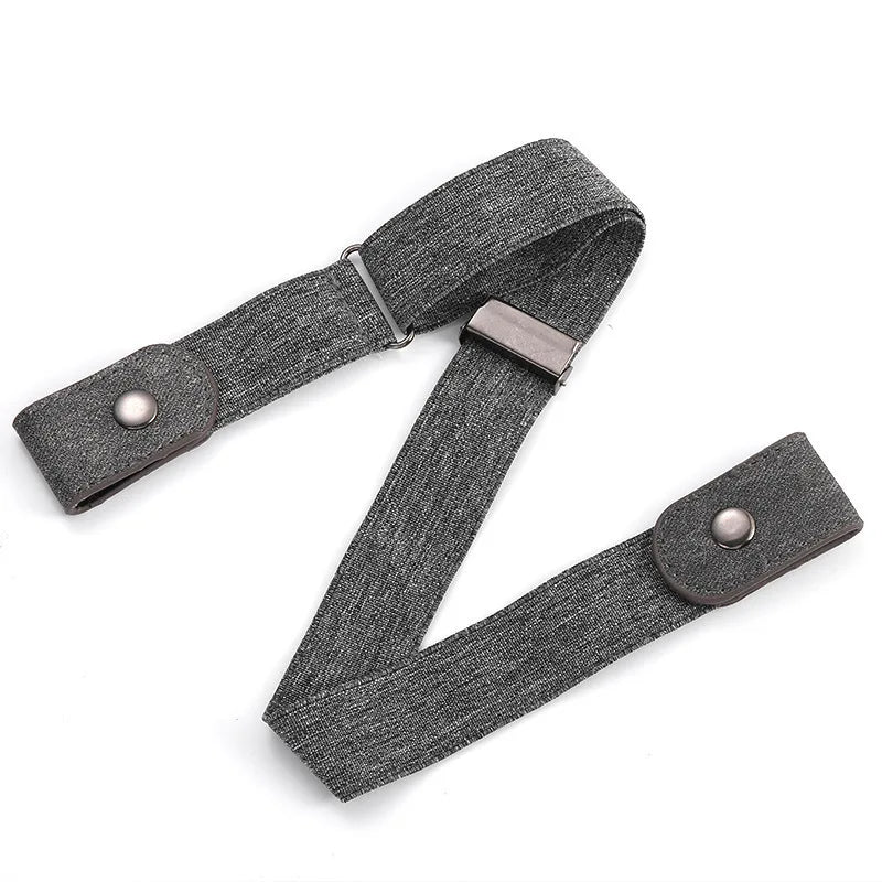 Elastic Adjustable Invisible Waist Belt Canvas Buckle-free Belt For Women Men No Buckle Easy Wear For Jeans Pants Dress
