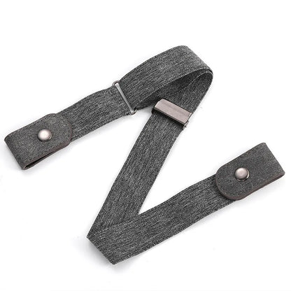 Elastic Adjustable Invisible Waist Belt Canvas Buckle-free Belt For Women Men No Buckle Easy Wear For Jeans Pants Dress