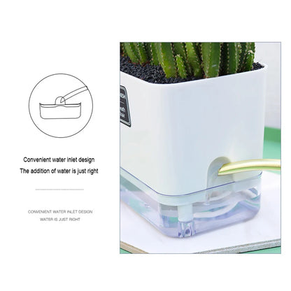 New Self Watering Plant Pot Magnetic Plastic Self-absorbent Cotton Rope Flowerpot For Double-deck Lazy Plant Pot Garden Supplies