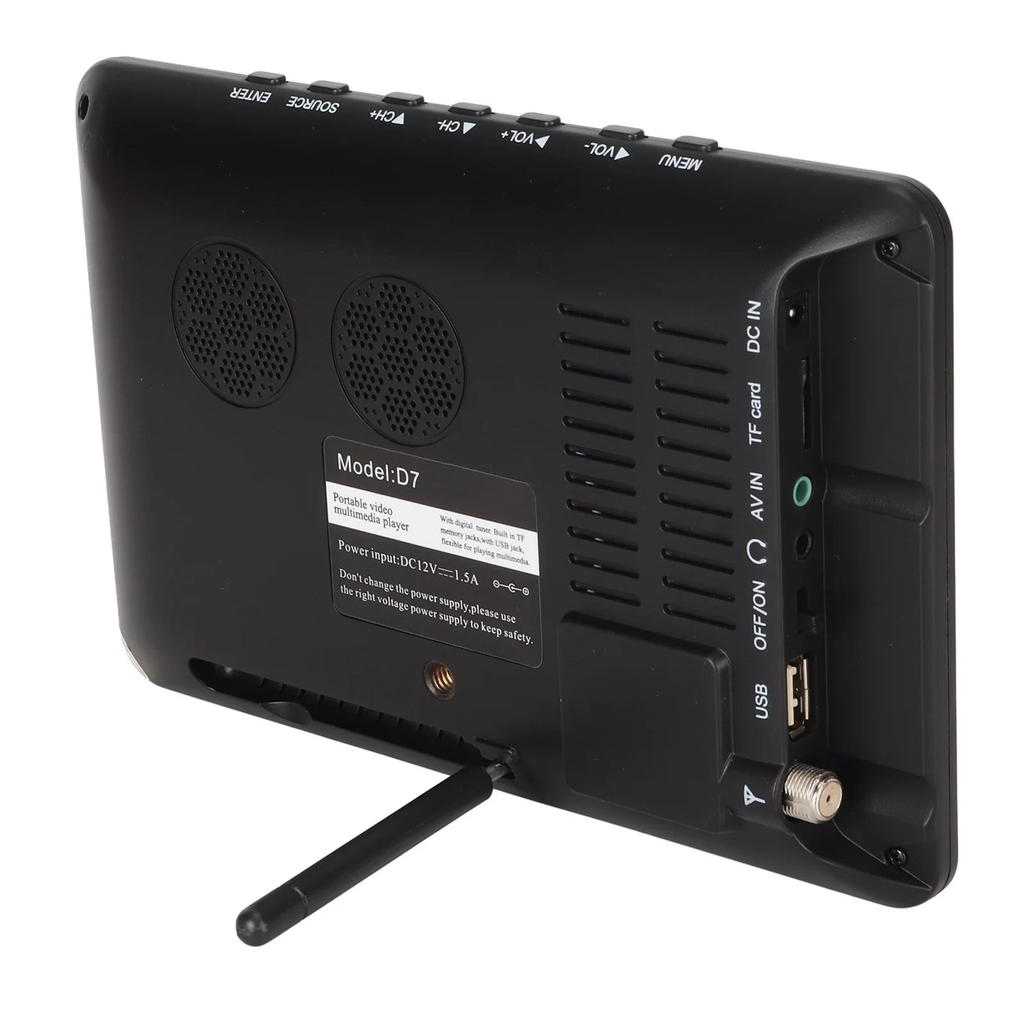 Portable LED Digital TV Portable Digital TV 7 Inch ATSC USB Storage Card TV Function Rechargeable 1080P LED Digital Television