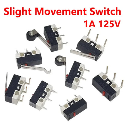 20/100/1000Pcs 3Pin Micro Limit Switch SPDT Momentary Push Button Switch 1A/125V Mouse Switch with Handle Roller