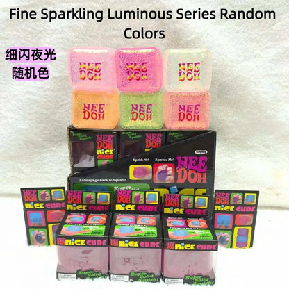 HOT Schylling Needoh Nice Cube Squishy Stress Toy Glow In The Dark Slow Rebound Sensory Glitter Pressure Relief For Adults gifts