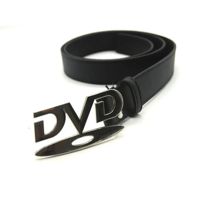 Unisex Nostalgic Design DVD Buckle Belt Men Women Decoration Paired with Jeans Waist Straps Belt Versatile Design Sense Belt