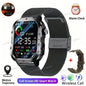 2026 New Military Smart Watch Men IP67 3ATM Outdoor Sports Fitness Tracker Blood Pressure Health Monitor BT Calls GPS Smartwatch