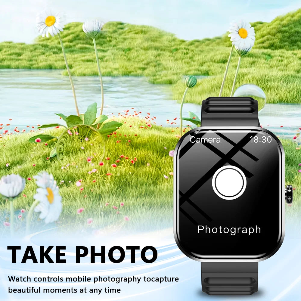 LAXASFIT 2026 Smart Watch Men's Full Touchscreen Bluetooth Call Sports Fitness Tracking Smart Wristwatch Women's Watch