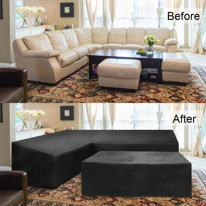 L-Shaped Outdoor Sofa Cover, Windproof and UV-Resistant Polyester Outdoor Furniture Cover, Outdoor Furniture Cover