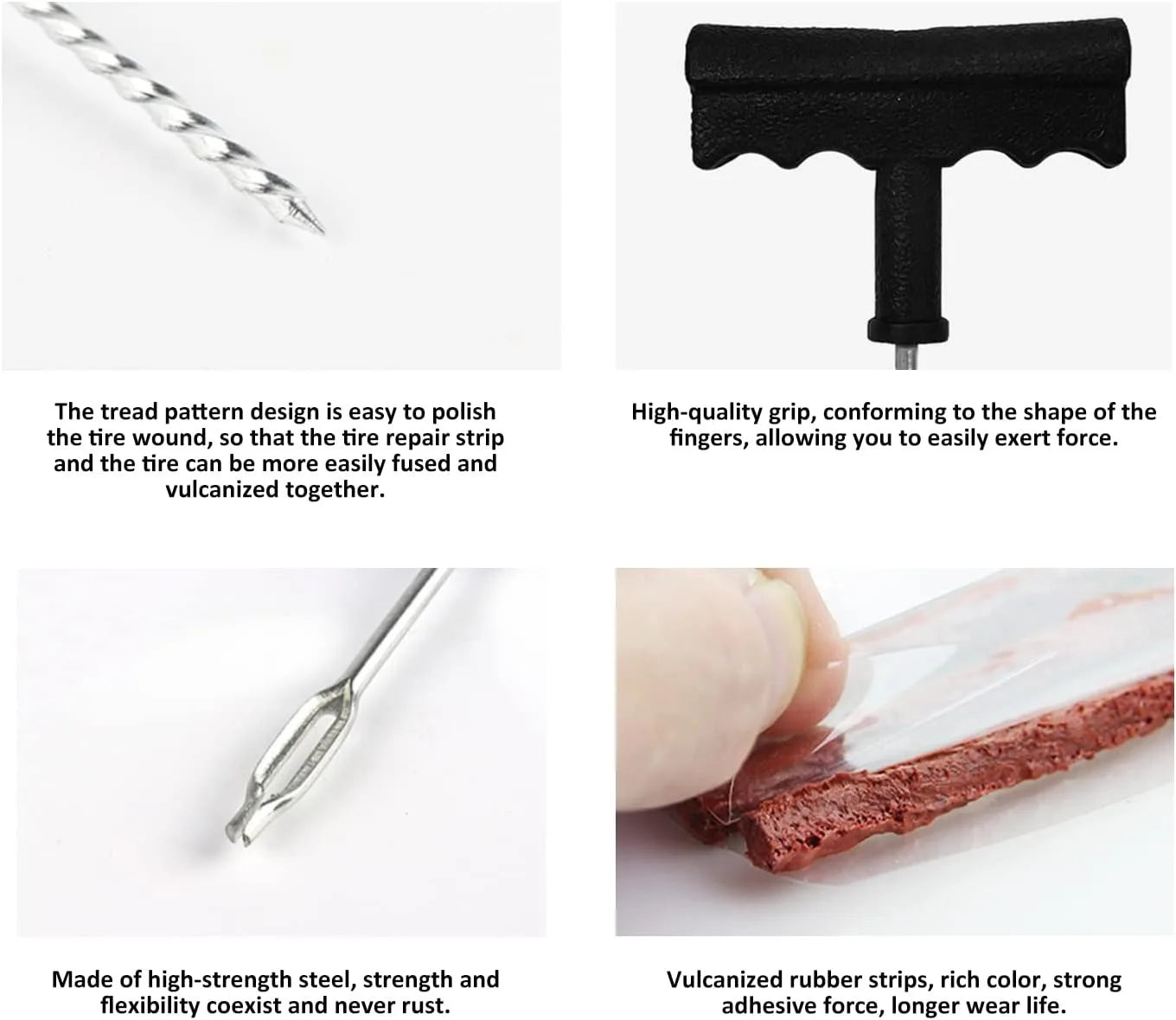 Universal Tire Strips Stiring Glue Repair Tool Kits Garage Tyre Puncture Plug Bike Tubeless Tire Accessories Car Tire Repair Kit