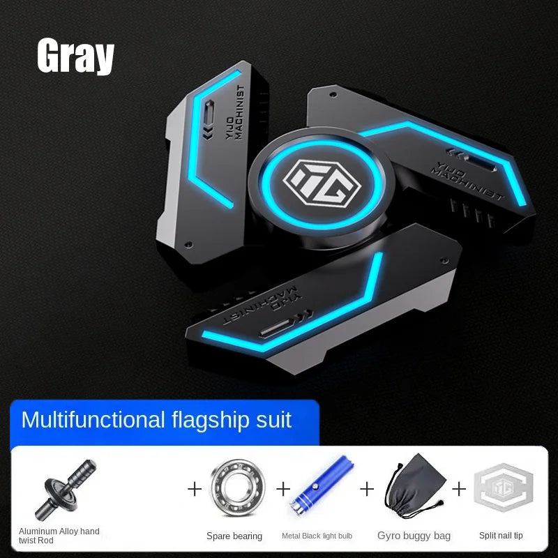 Fidget Spinner Alloy Luminous Light EDC Hand Gyroscope Stress Toys R188 Silent Bearing for Adults Male Christmas Gift