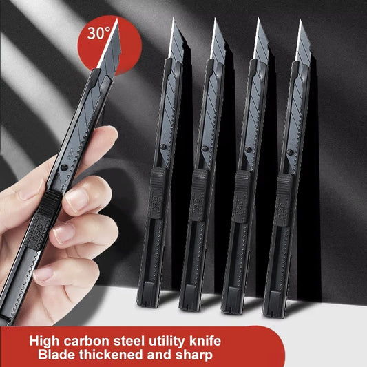 DELI 1/3/5/10Pcs Utility Knife Stainless Steel Paper Cut Box Cutter Tools Kit Retractable Anti-Slip Blades Unboxing Knife