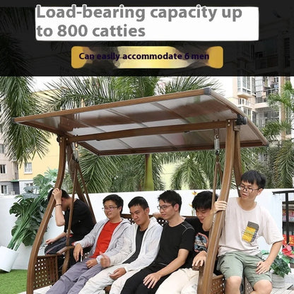 Outdoor Swing Balcony Rocking Chair Garden Patio Hanging Chair Outdoor Three Person Reclining Bed Internet Celebrity Swing Chair