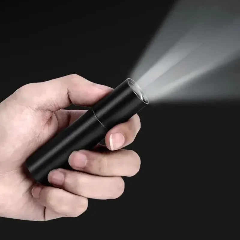 Mini Flashlight USB Rechargeable Aluminum Alloy Flashlight Super Bright LED Bead Adjustable Focus Long-range Portable Flashlight