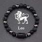 12 Zodiac Constellation Signs Bracelets for Men Women Real Natural Tiger Eye Stone Bead Bracelet Leo Taurus Charm Couple Jewelry