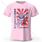 Japanese Foodie Print 100% Cotton T-Shirt, Soft & Breathable Round Neck Short Sleeve Tee, Unisex Cute & Cultural Style