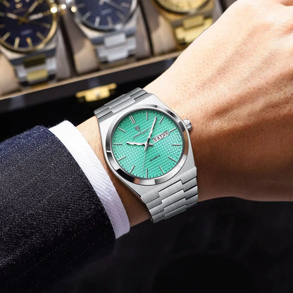 POEDAGAR Trendy Casual Man Watch Luminous Waterproof Stainless Steel Classic Men Wristwatch Date Week Men's Quartz Watches Reloj