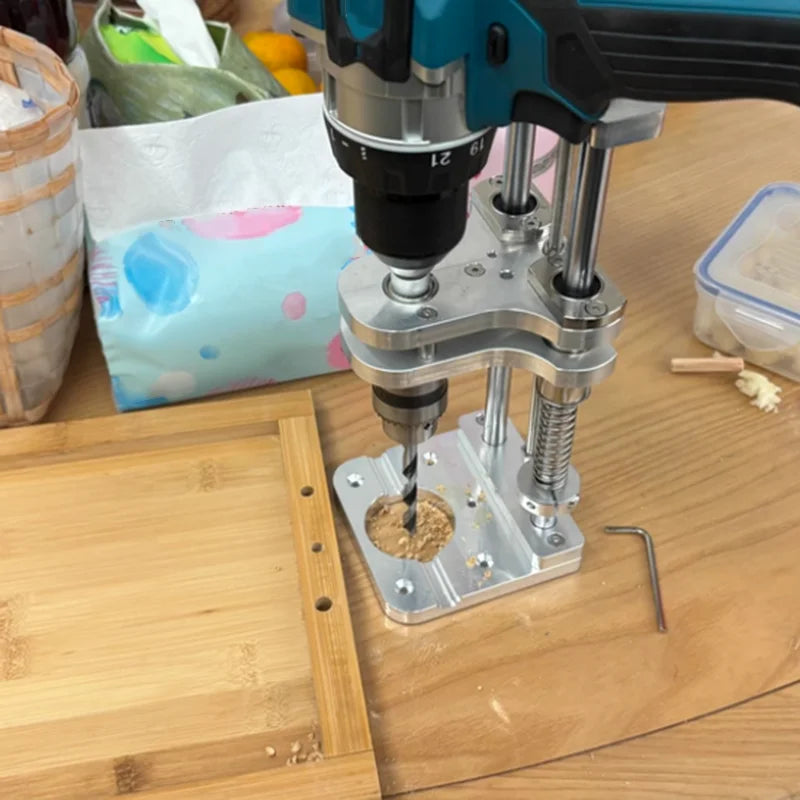 Woodworking Drilling Stand - Aluminum Profile Vertical Positioning Tool, Mini Desktop Drill Stand for Cordless Drills & DIY