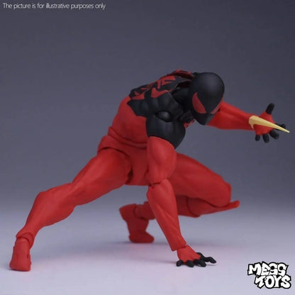 16cm MESS TOYS 1/12 Spider-Man Venom Symbiote Kaine Parker Scarlet Spider Black & Red Suit Action Figure Anime Model Toy Gifts