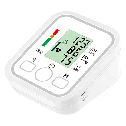 Electric Tonometer Arm Blood Pressure Monitor Digital Heart Beat Rate Pulse Meter Backlight Automatic Home Blood Pressure Meter