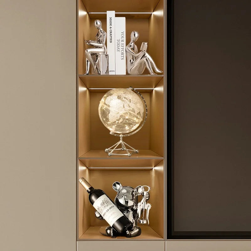 Modern  Ceramic Human Figure Bookends Sculpture Decor Book Holder For Nightstand TV Cabinet Wine Rack Office Desktop Home