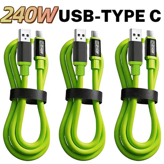 Type C to Type C 240W Fast Charging Cable USB Data Cable PD High-speed Data Transfer Cord for iPhone 17 16 15 Xiaomi 17 Samsung