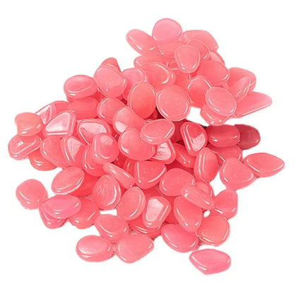 300Pcs the Garden of Light on the Dark Pebbles for Yard Rock and Manwalk Decoration Fairy Tale Garden DIY Decorative Luminous Stone