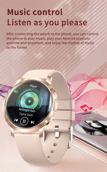 Nowy Smartwatch dla Kobiet 1.32 Cala AMOLED HD Ekran Sportowy Fitness Wodoodporny Zegarek Połączenia Bluetooth Cyfrowy Smartwatch Damski