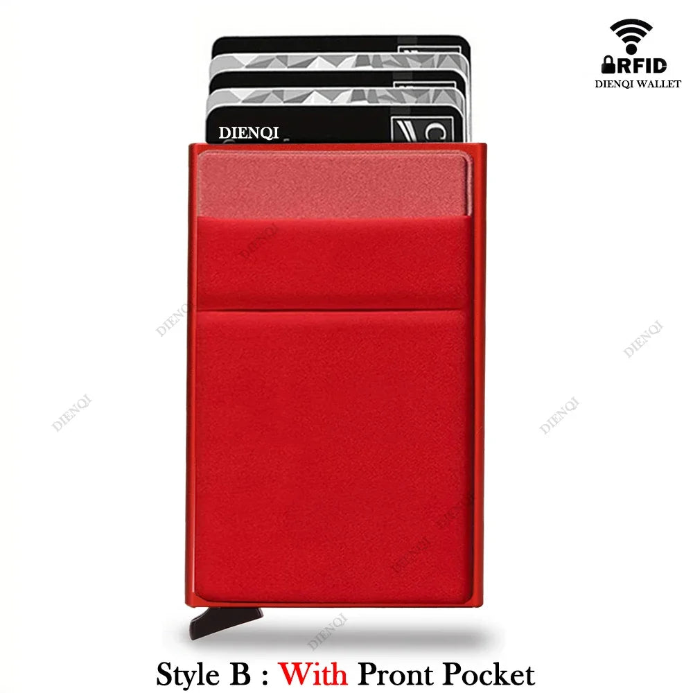 Rfid Etui Na Karty Kredytowe Mężczyźni Cienkie Smukłe Minimalistyczne Portfele Luksusowe Metalowe Etui Na Karty Bankowe Dla Mężczyzn Carteras